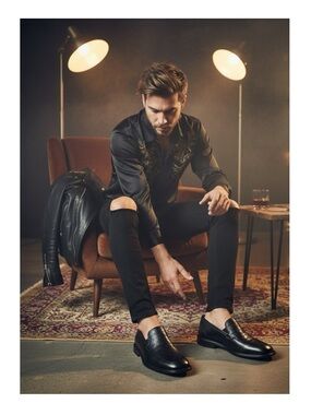 Avventura Handmade Men’s Black Leather Suede Loafers 9 M Luxury European Avventura Products for Sale up to 90% Off Retail: Poshmark main image 2